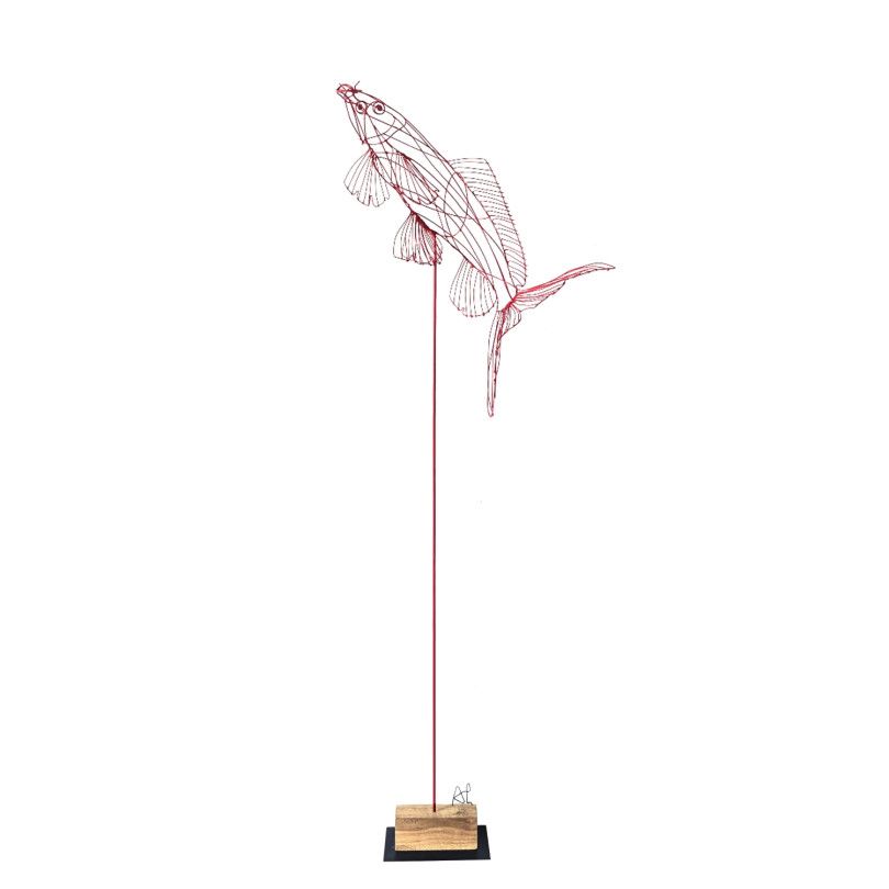RED CARP FISH sculpture by ICI ET LÀ