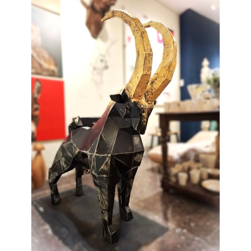 STEEL IBEX sculpture by ICI ET LÀ