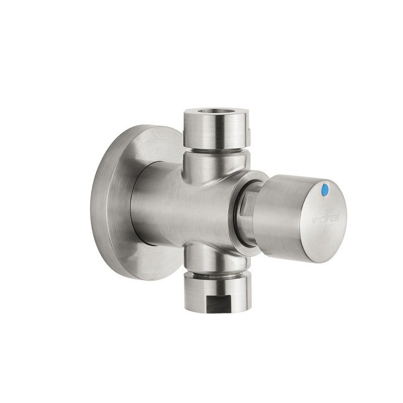 INOX series self closing shower tap with push button by IDRAL