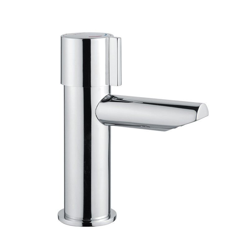 MINIMAL series self closing basin mixer with push button by IDRAL