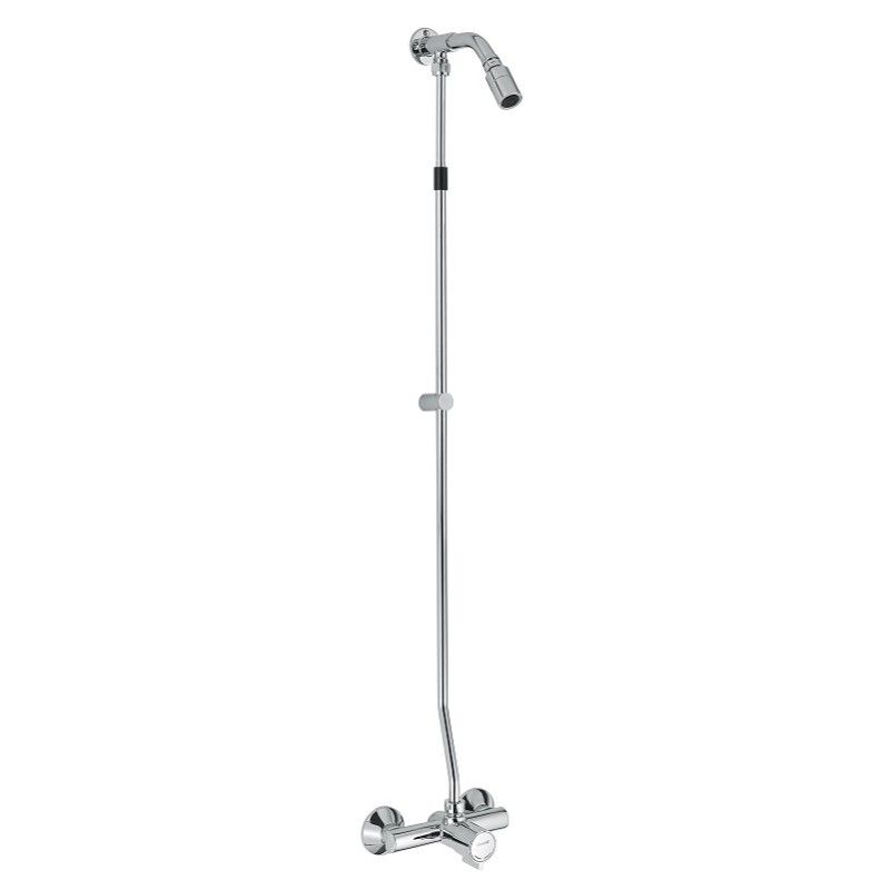 Kit including MODERN series wall mounted self closing shower mixer, shower head 09031/E and connecting pipe by IDRAL