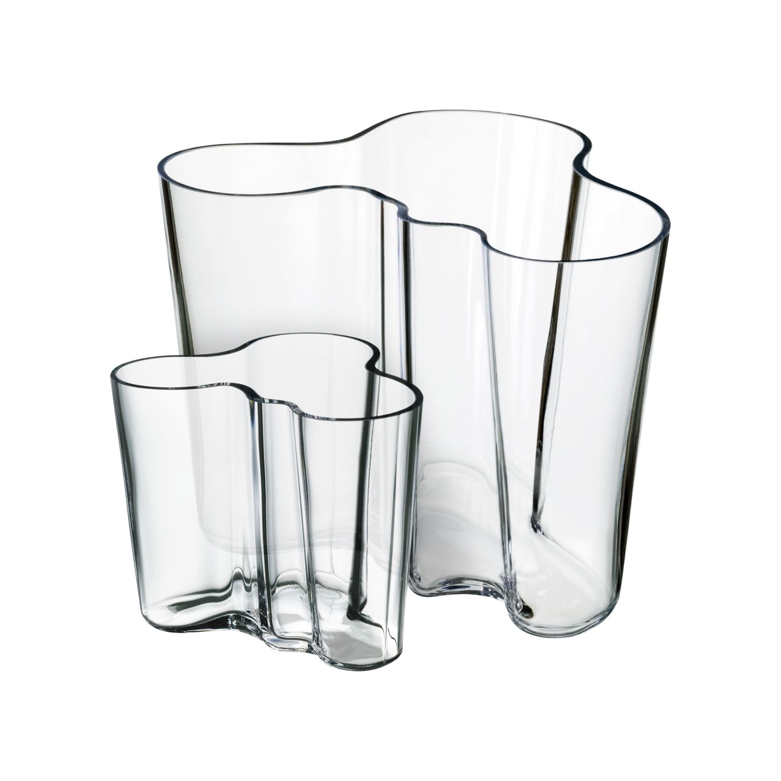 Alvar Aalto Collection vase set 160+95mm clear by Iittala