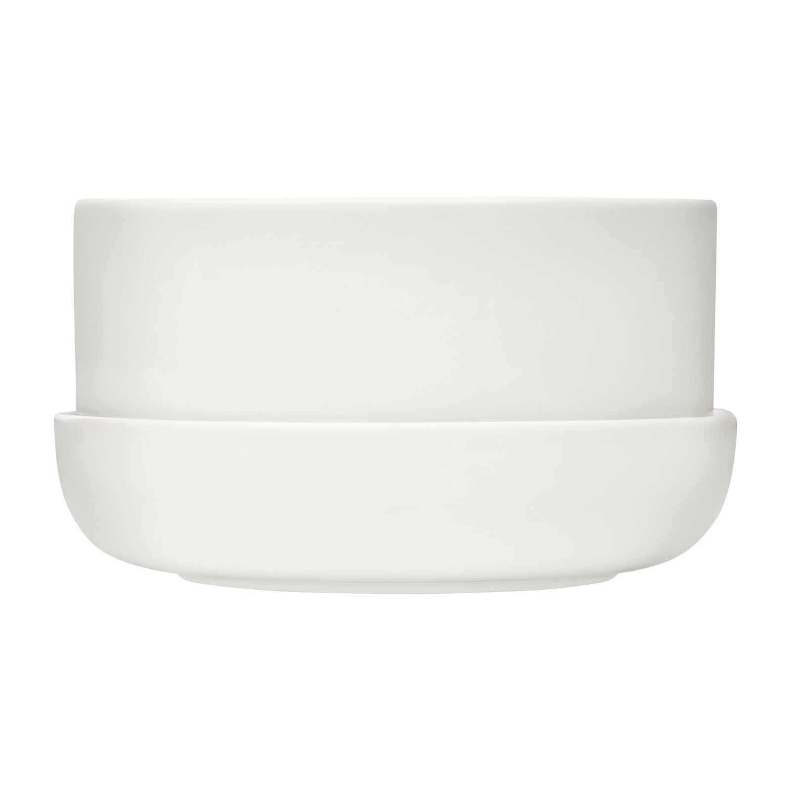 Nappula plant pot w,saucer white 240x130 by Iittala