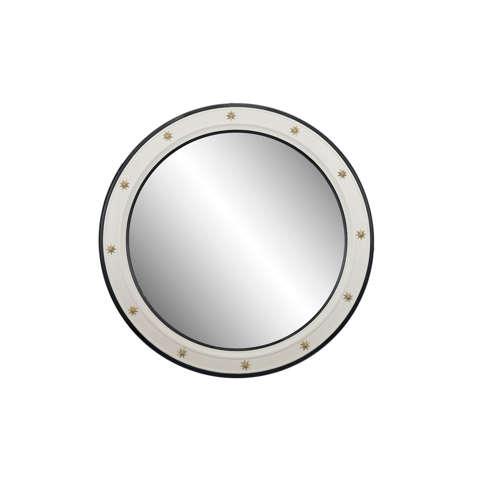 Medusa wooden mirror with brass star decorations by Il Bronzetto