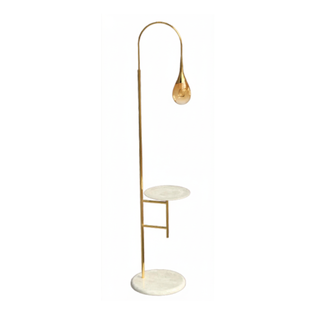 Perpetua floor lamp with colored glass and table by Il Bronzetto