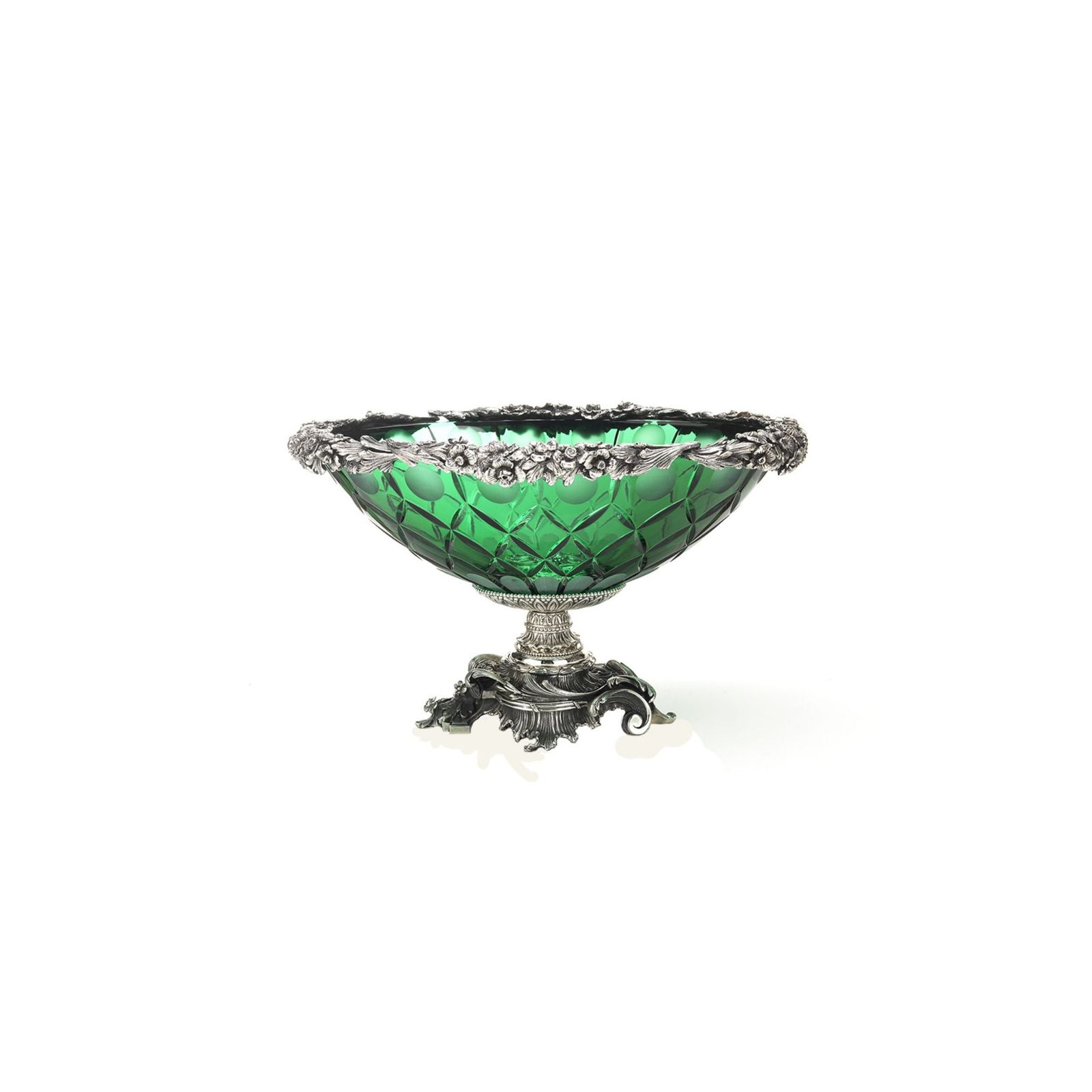 Reggia Orsini garland amber bowl with laurum base by Il Bronzetto