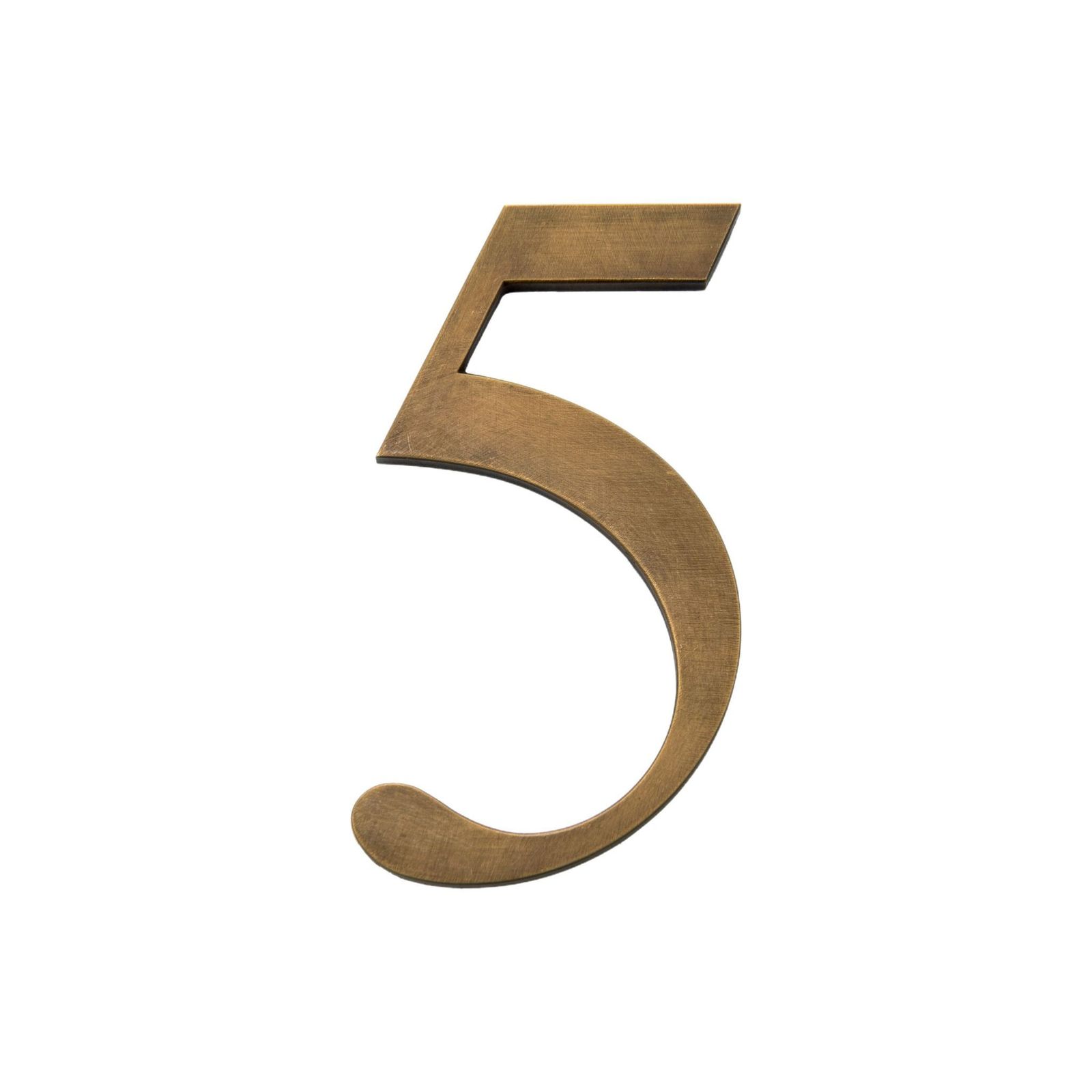 Small brass number 5 by Il Bronzetto