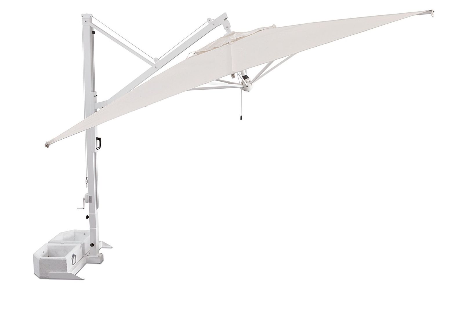 Square retractable aluminium cantilever parasol, 350cm Lei - Ombrelloni by Il Giardino di Legno