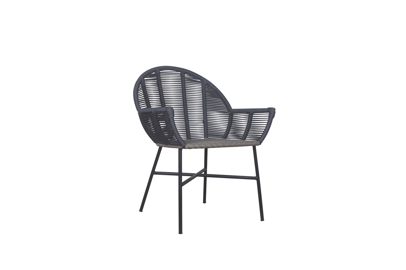 Dining armchair in taupe woven rattan Remix by Il Giardino di Legno