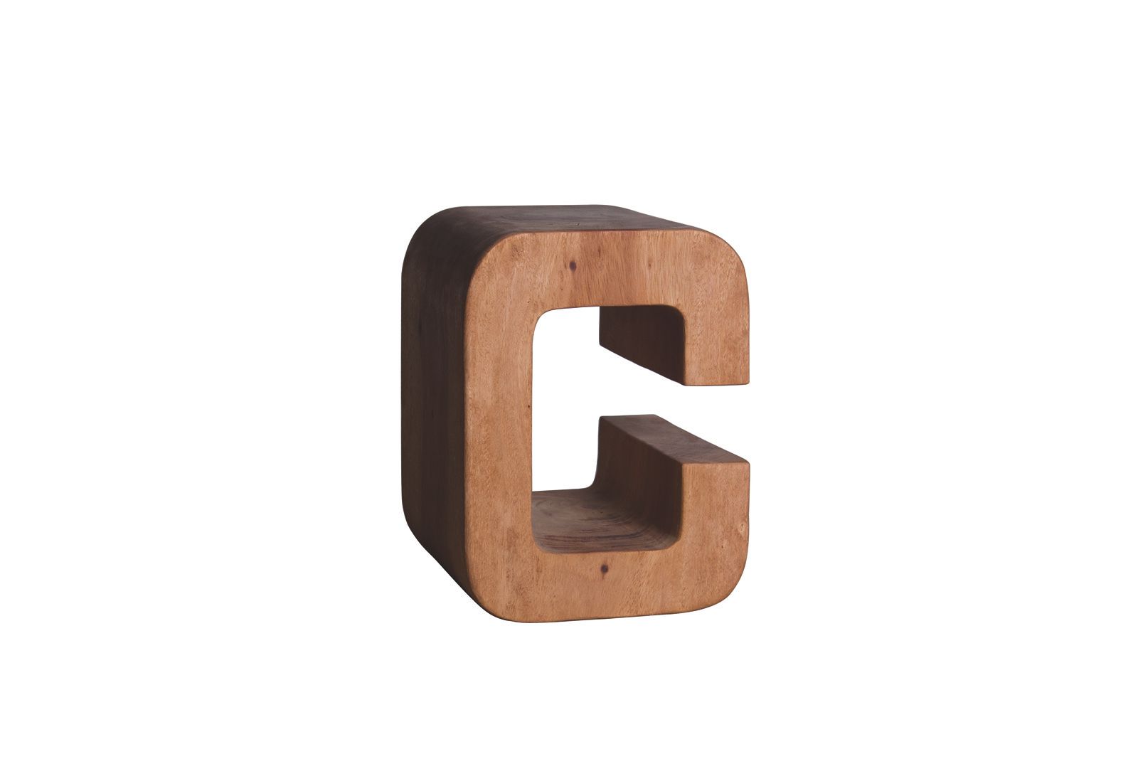 Side table letter C / Stool Suar by Il Giardino di Legno