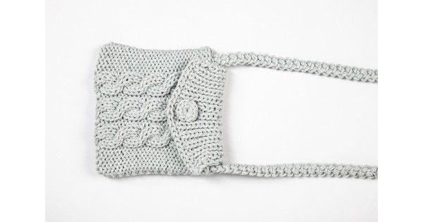 Hand knitted crossbody bag - 3mm - "Nana bag" - Water by Ilektras Croshade