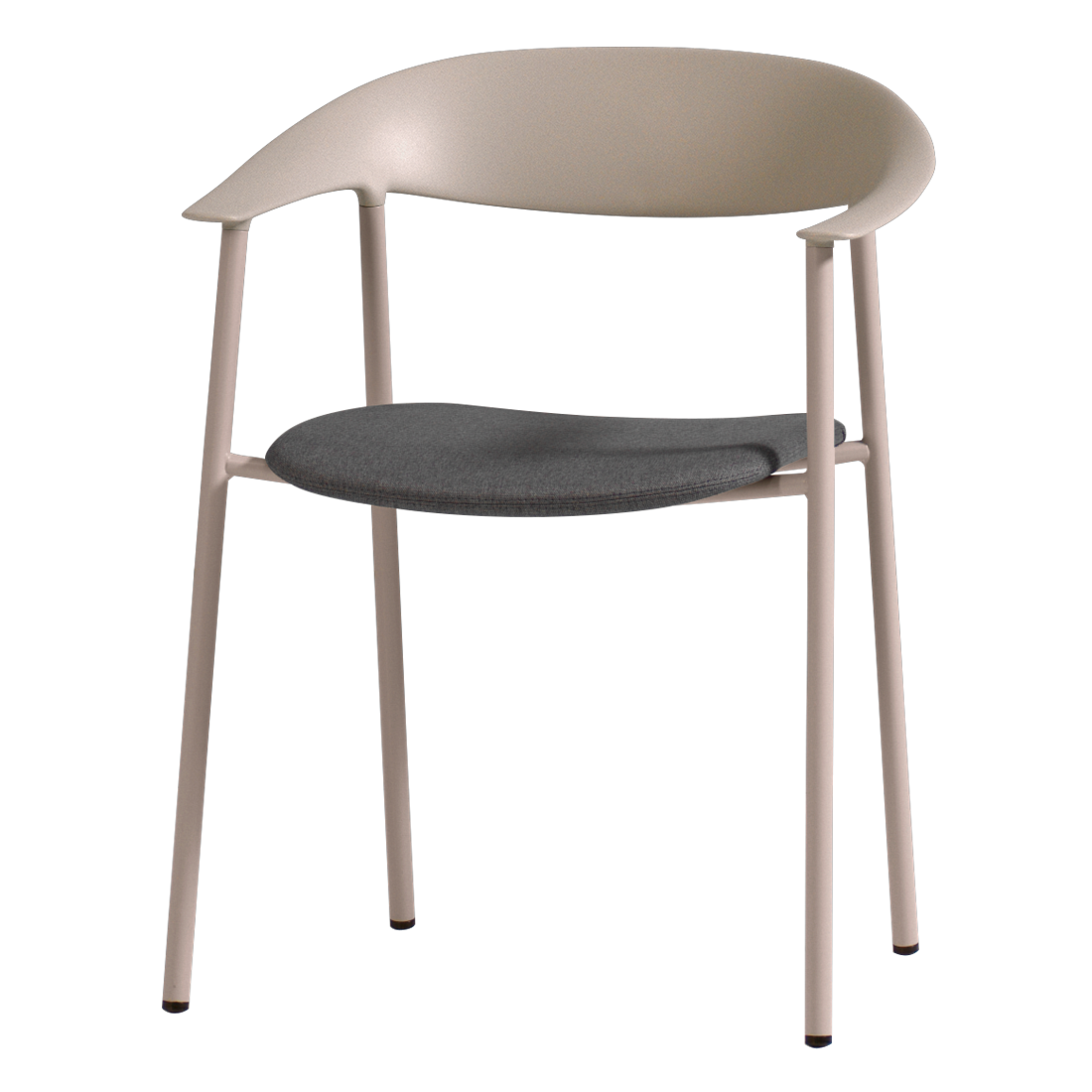 Arum ARU0010 + ARU0000AS Armchair with 4 leg frame and upholstered seat by INCLASS