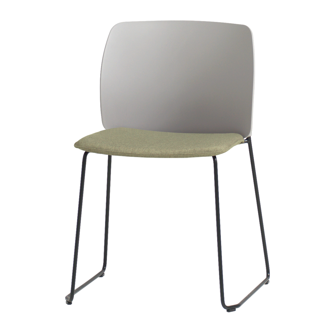Aryn Max ARX0020 + ARX0000AS Chair with sled frame (upholstered seat & polypropylene back) by INCLASS