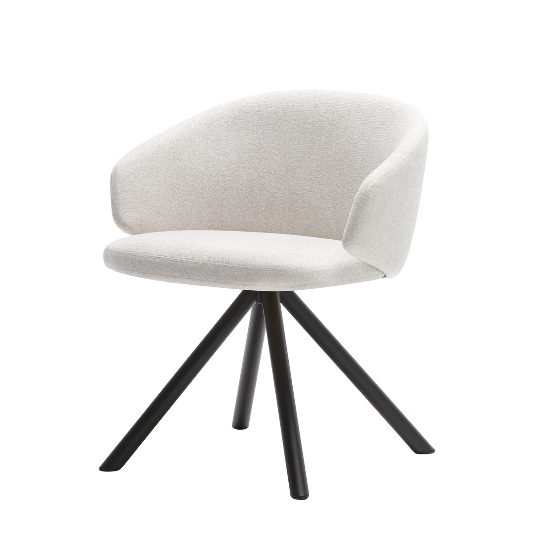 Binar 60 Armchair with low back and 4 spoke steel swivel base by INCLASS