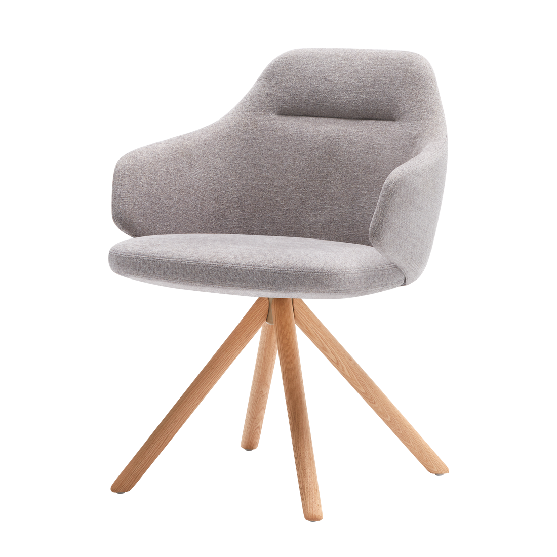 Binar 60 Armchair with medium back and 4 spoke wooden swivel base by INCLASS