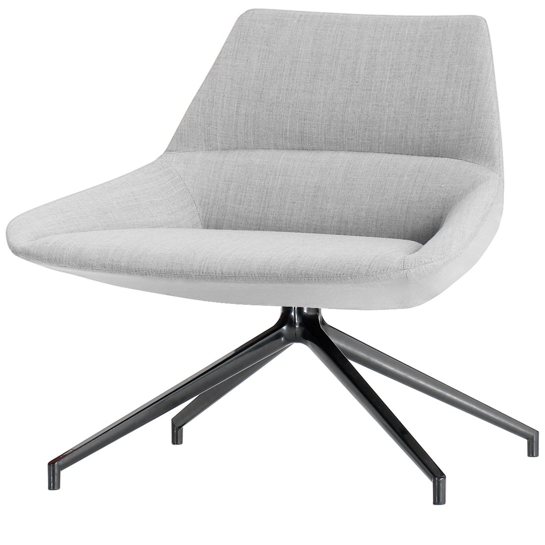 Dunas Xl Lounge chair with low back and high 4 spoke aluminum swivel base by INCLASS