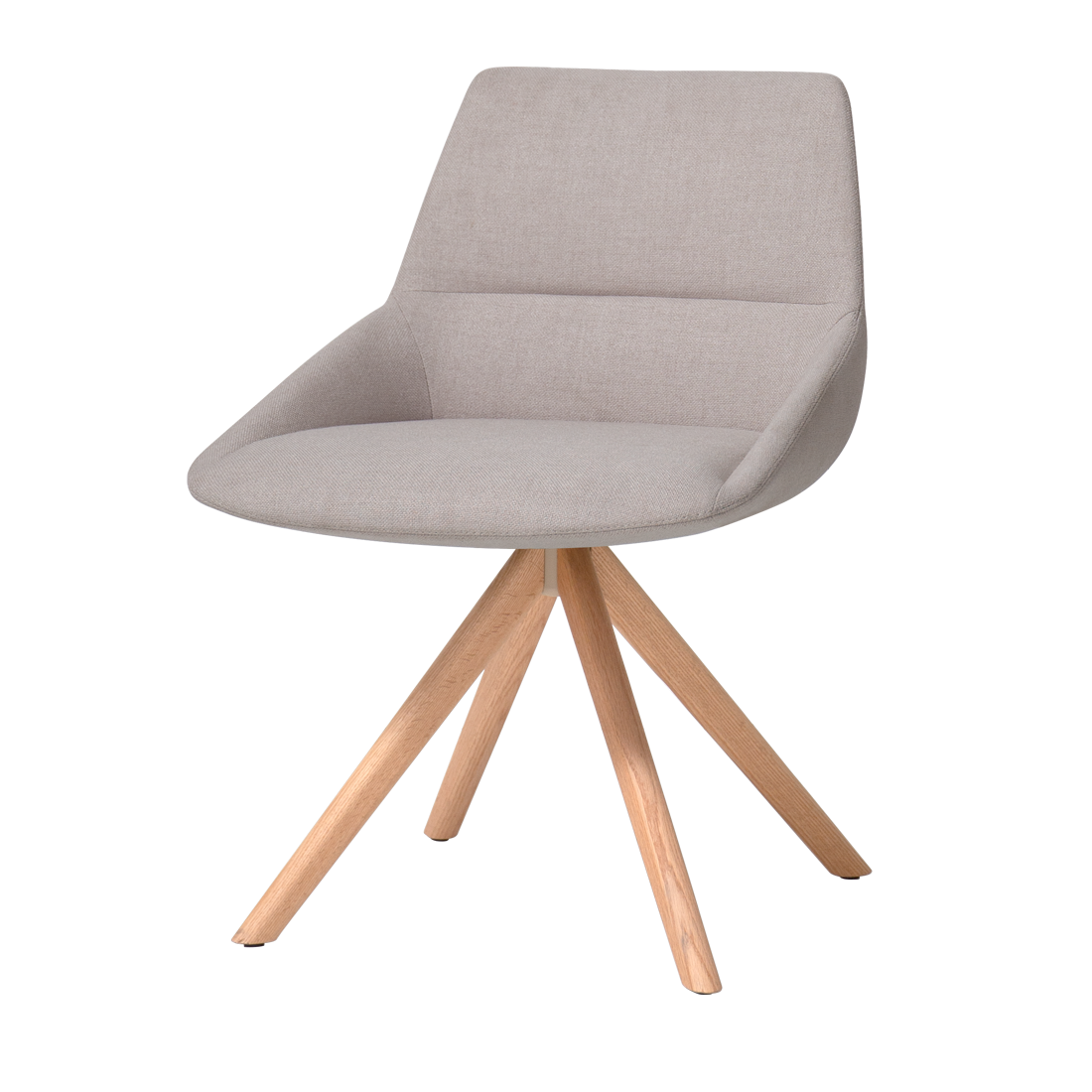 Dunas Xs Chair with 4 spoke wooden swivel base by INCLASS