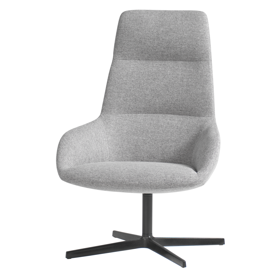Dunas Lounge Lounge armchair with high back and 4 spoke aluminum swivel base by INCLASS