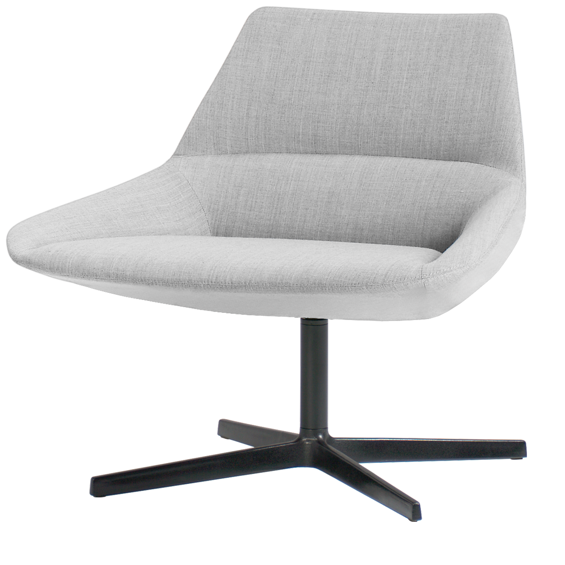 Dunas Xl Lounge chair with low back and flat 4 spoke aluminum base by INCLASS