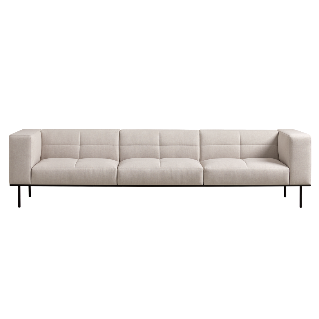 Escalas Sofa composition with wide high arms and upholstered quilted seats by INCLASS
