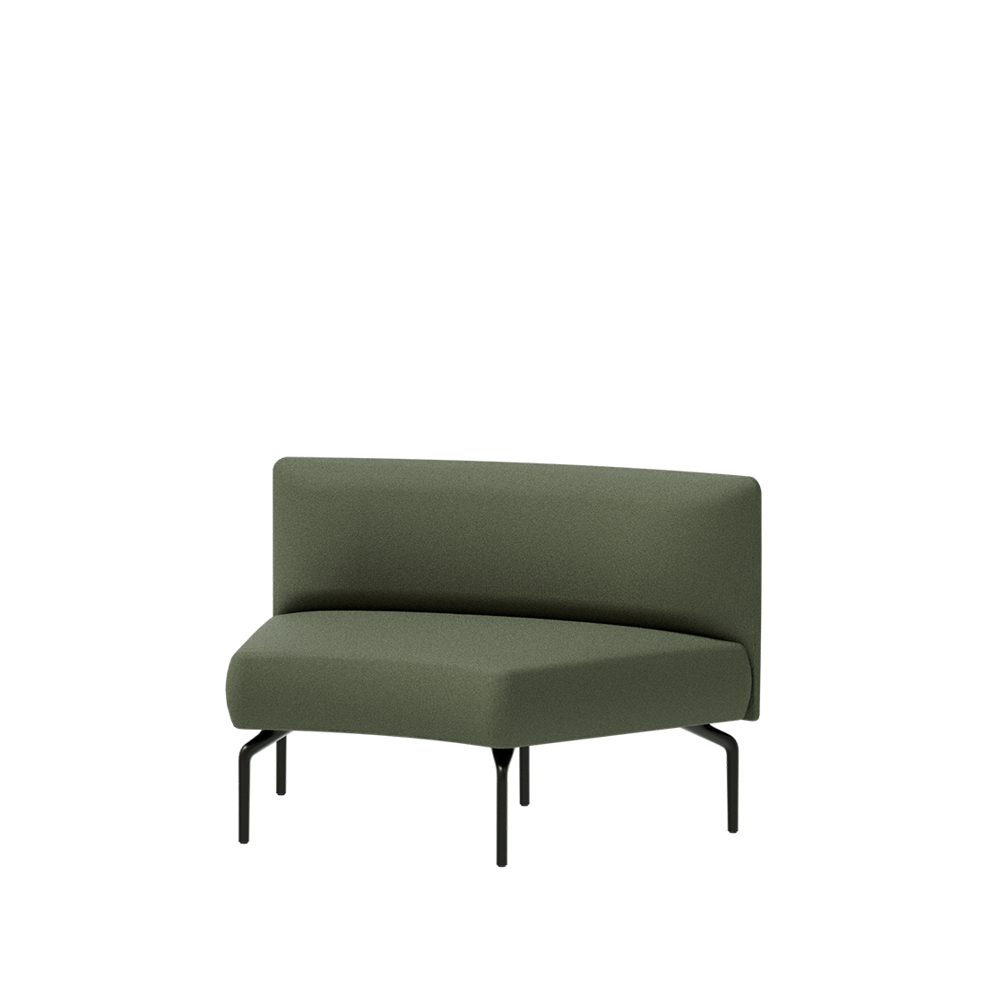 Kern One seater concave module 45º with backrest by INCLASS