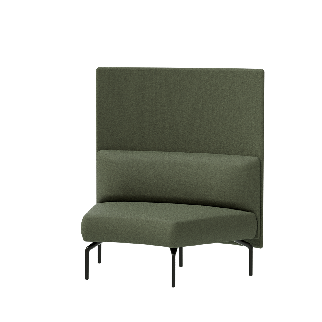 Kern KER0230 + KER1230PT One seater concave module 45º with backrest + Privacy screen by INCLASS