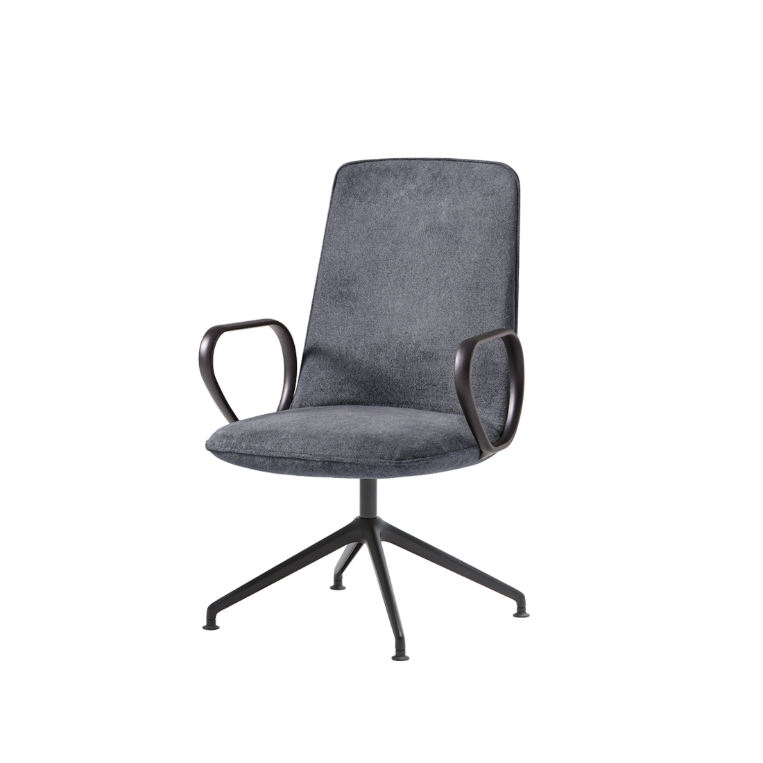 Kori Armchair with medium back (4 spoke aluminum swivel base) by INCLASS