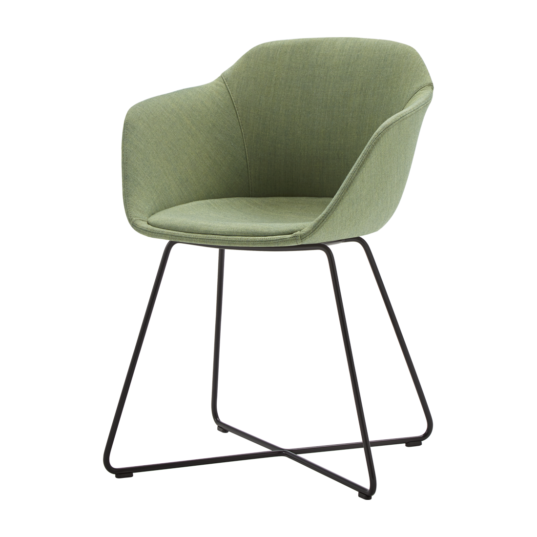 Taia Armchair with sled frame (plain upholstered seat shell) by INCLASS