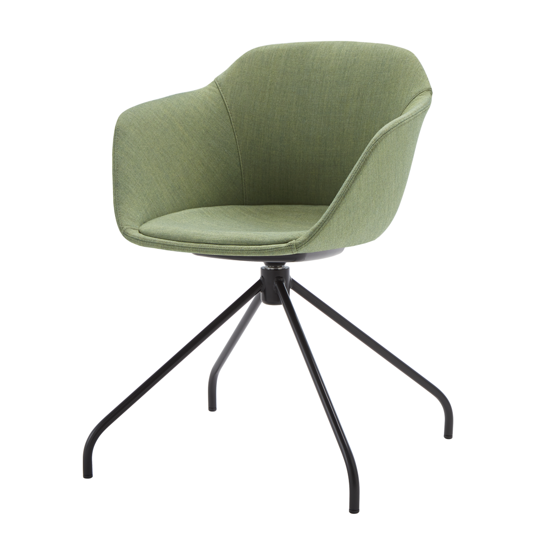 Taia Armchair with 4 spoke steel swivel base (plain upholstered seat shell) by INCLASS
