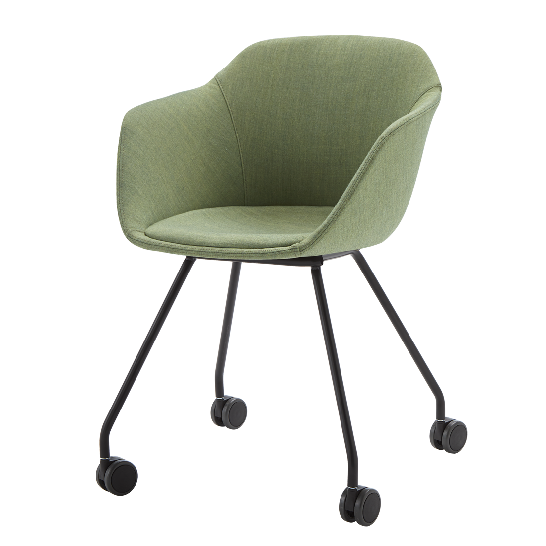 Taia Armchair with 4 leg on casters (plain upholstered seat shell) by INCLASS
