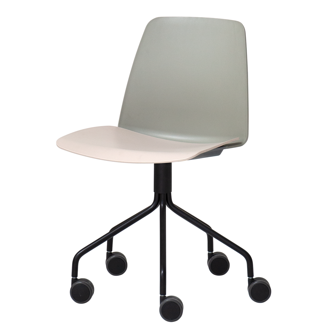 Unnia Chair with 5 spoke steel swivel base on casters by INCLASS