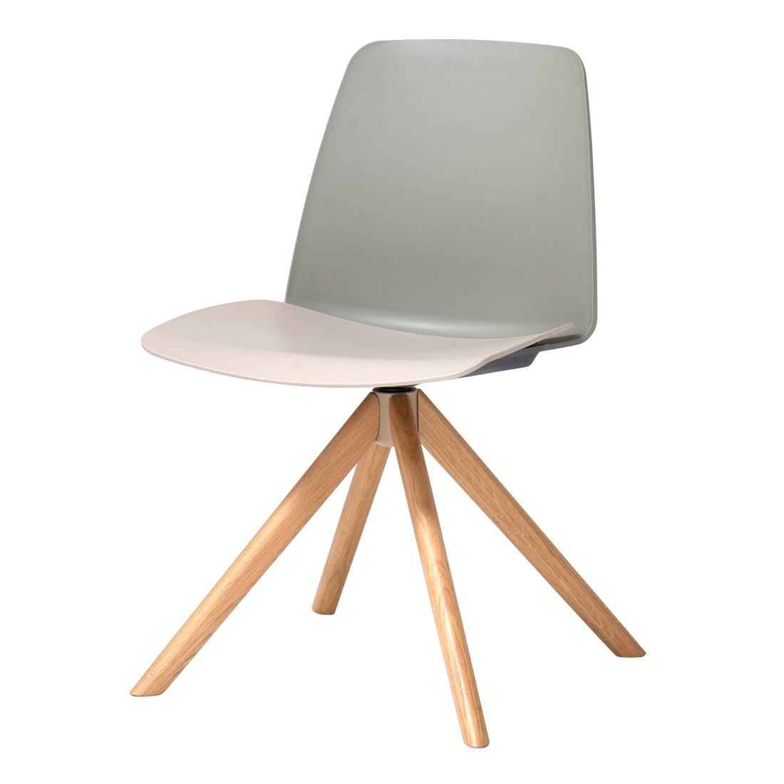 Unnia Chair with 4 spoke wooden swivel base by INCLASS