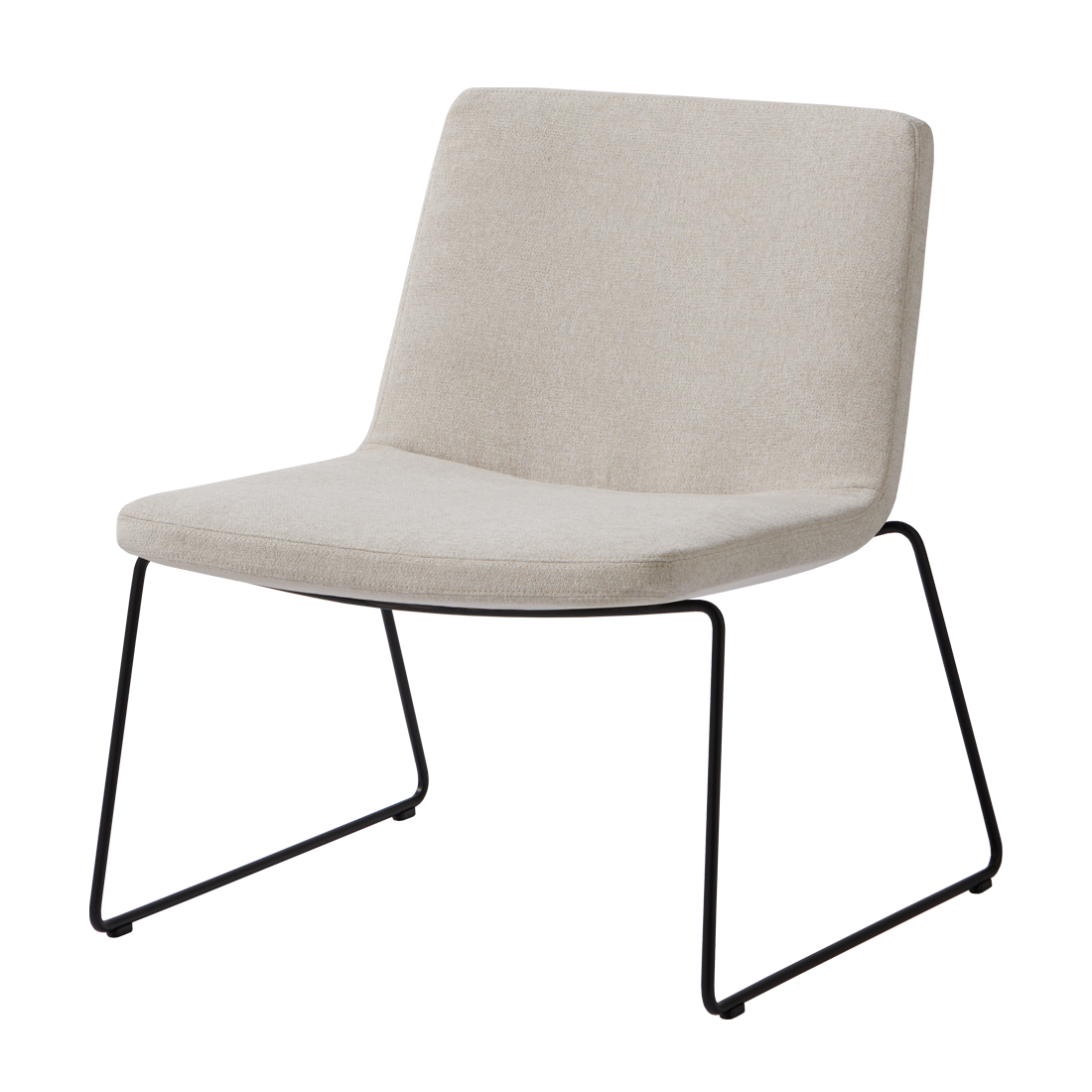 Xail Lounge armchair with low backrest and sled frame (standard upholstery) by INCLASS