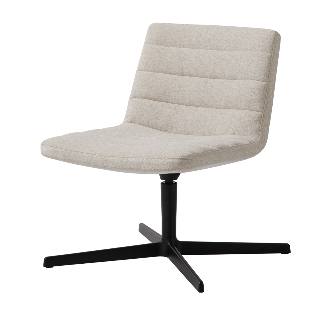 Xail Lounge armchair with low backrest and 4 spoke aluminum base (horizontal stitching upholstery) by INCLASS