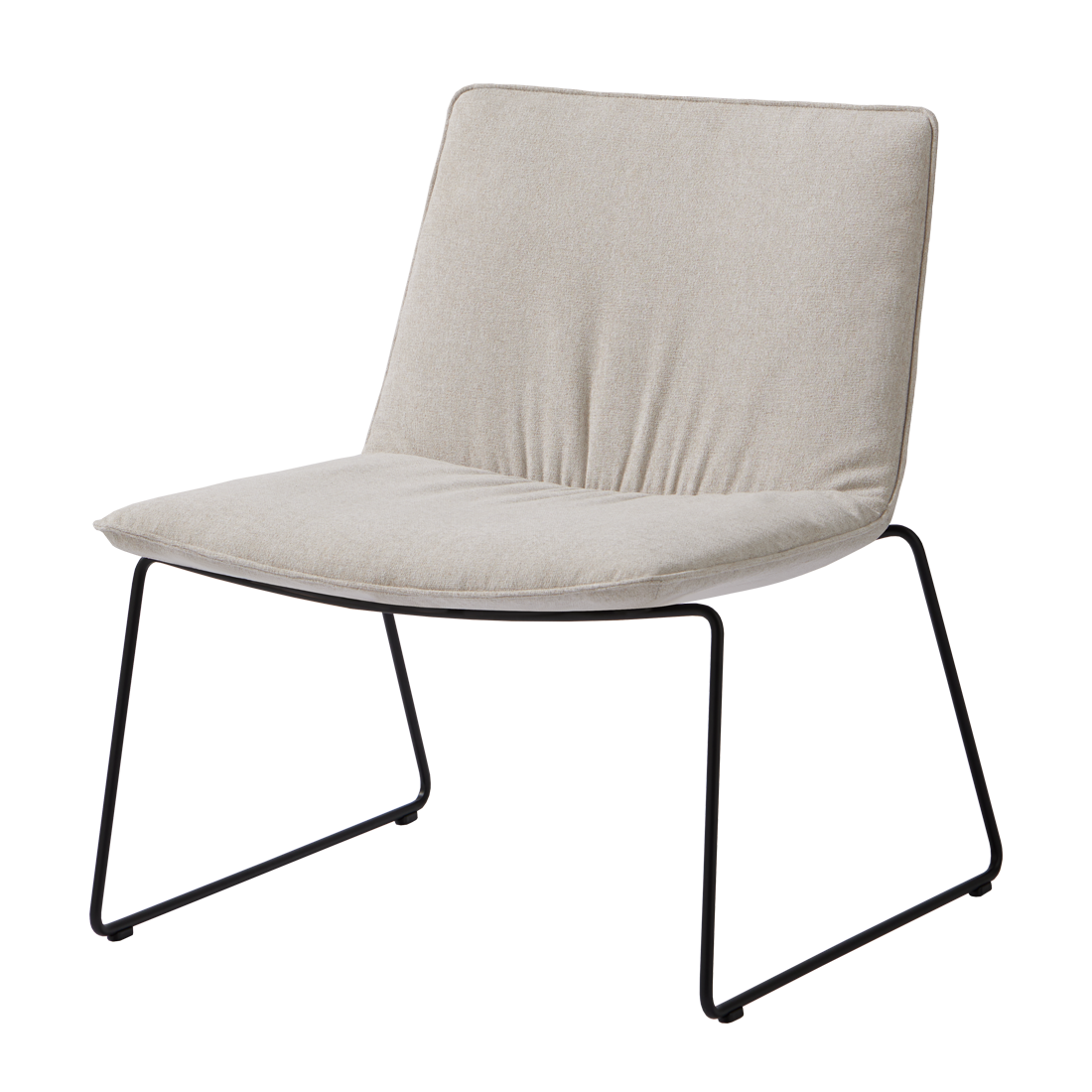 Xail Lounge armchair with low backrest and sled frame (soft upholstery) by INCLASS
