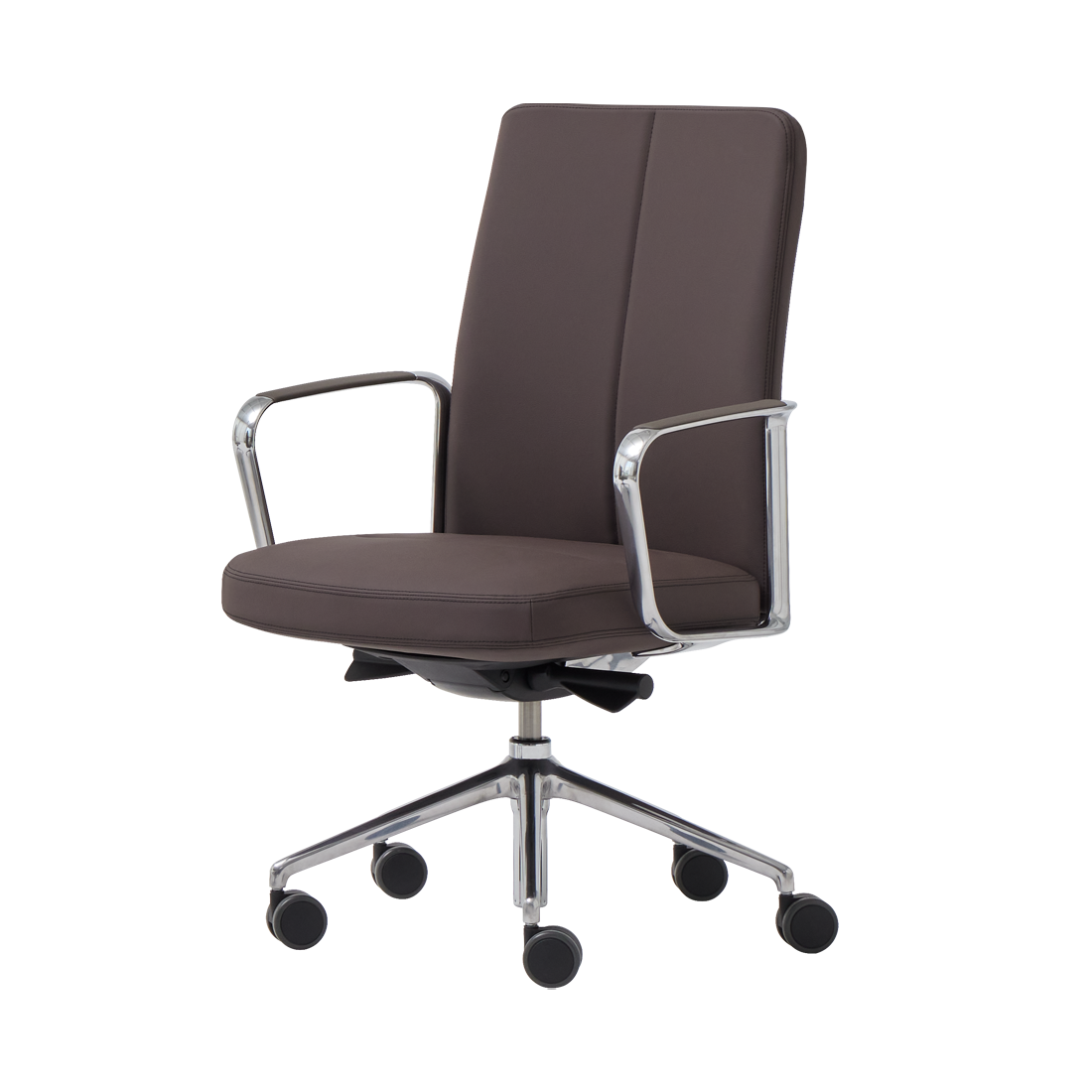 Zenpro Swivel synchro armchair medium back vertical stitching upholstery by INCLASS