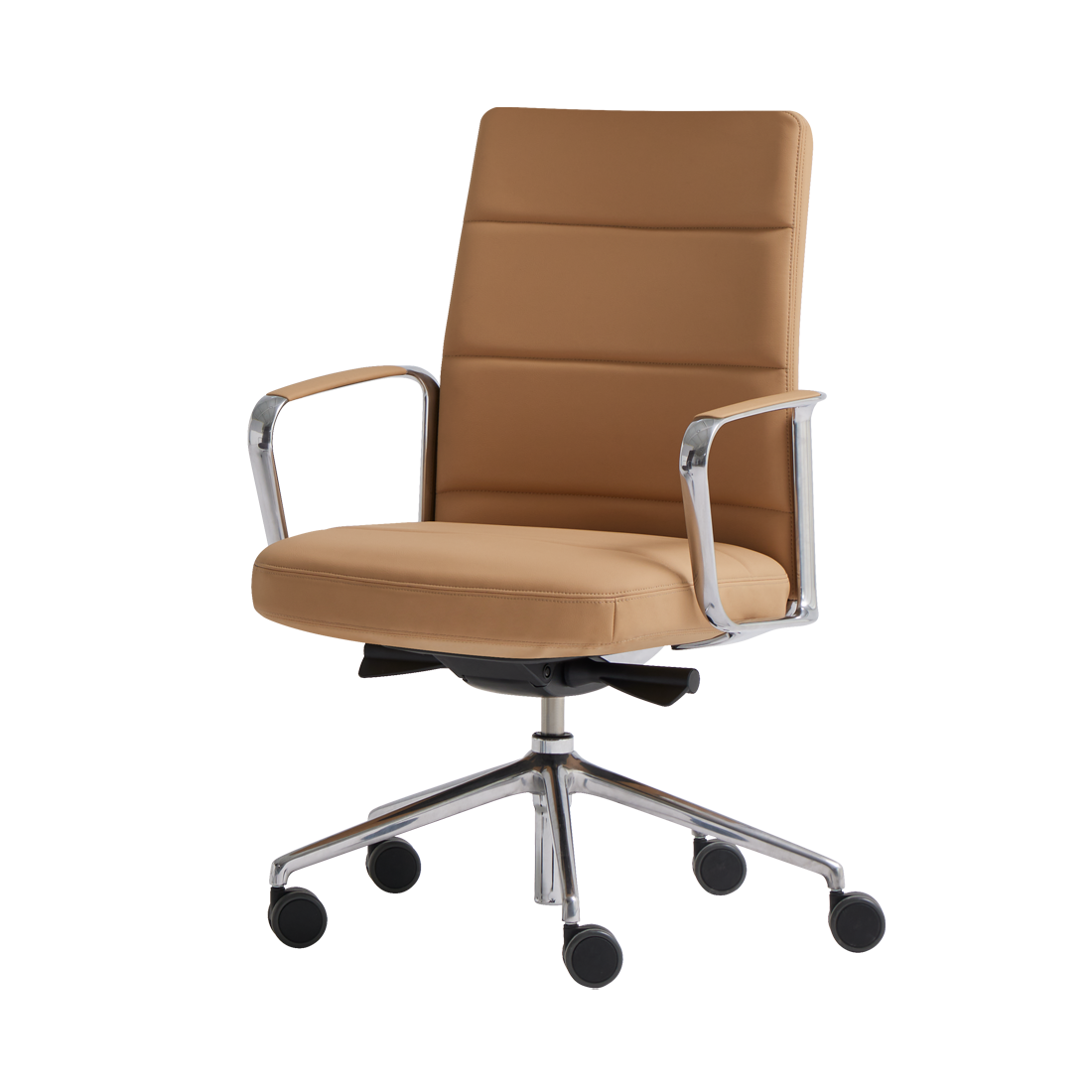 Zenpro Swivel synchro armchair medium back horizontal stitching upholstery by INCLASS