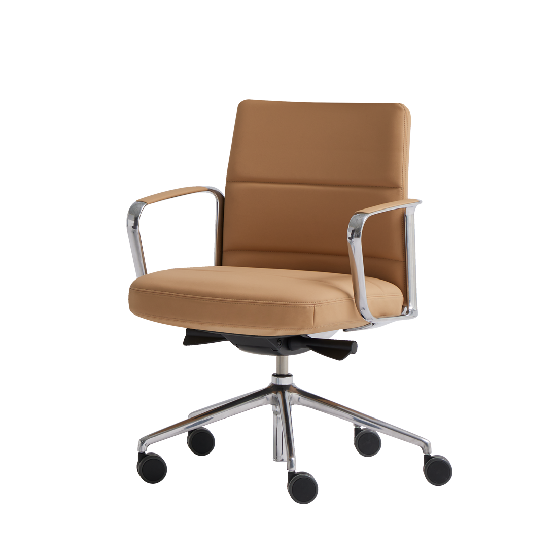 Zenpro Swivel synchro armchair low back horizontal stitching upholstery by INCLASS