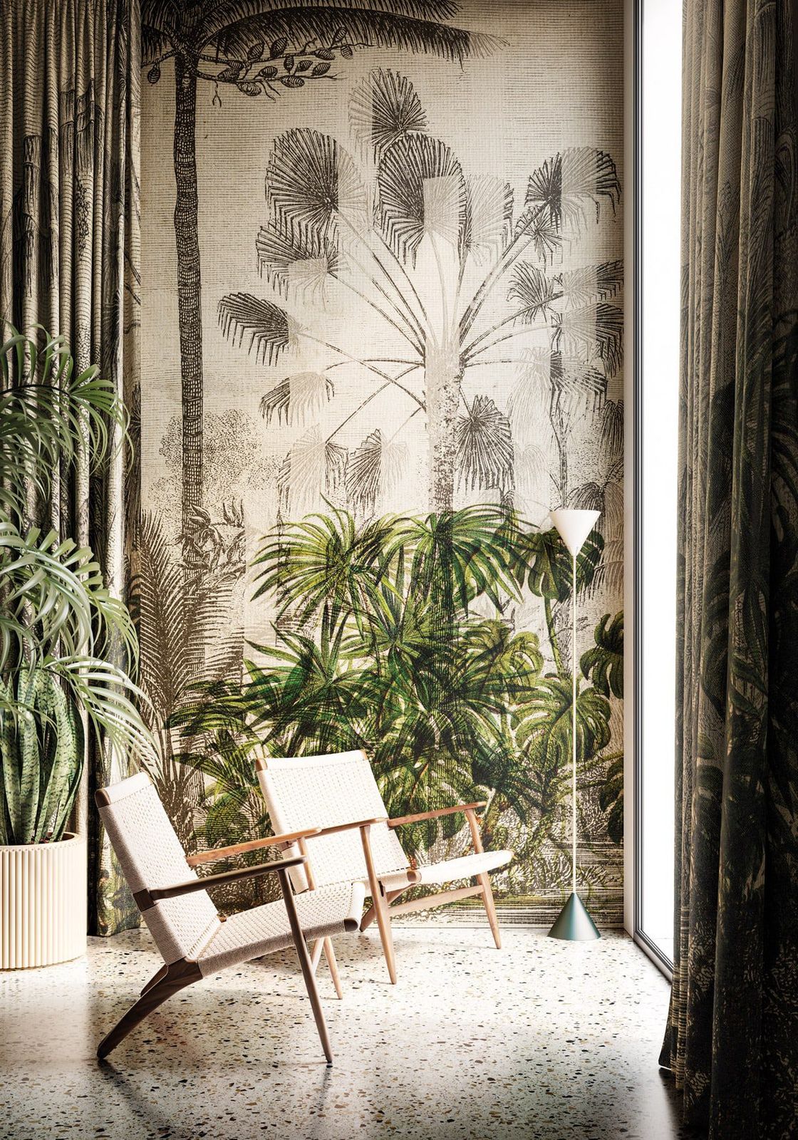 Tropical forest wallpaper Sophie by Instabilelab