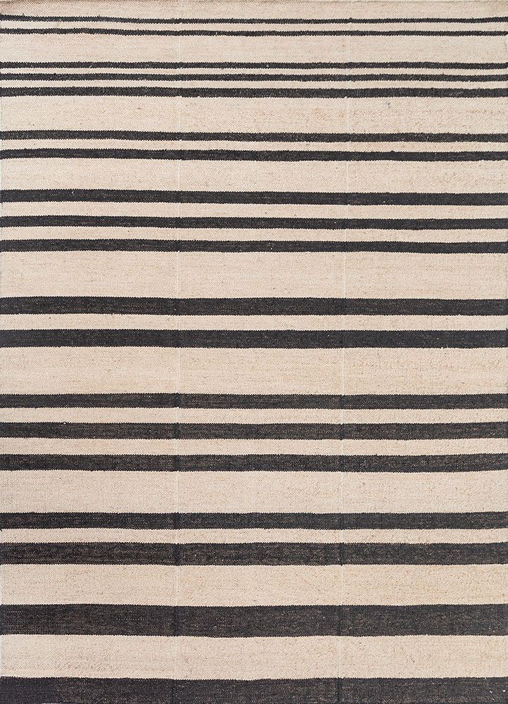 Nomadic Threads ADHM-05, White/Ebony by Jaipur Rugs