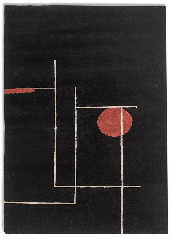 Sthir AIWL-3010, Ebony/Cinnabar by Jaipur Rugs