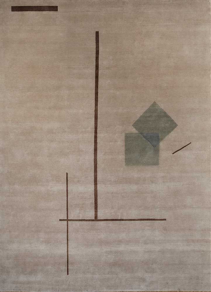 Sthir AIWL-3014, Soft Beige/Wood Brown by Jaipur Rugs