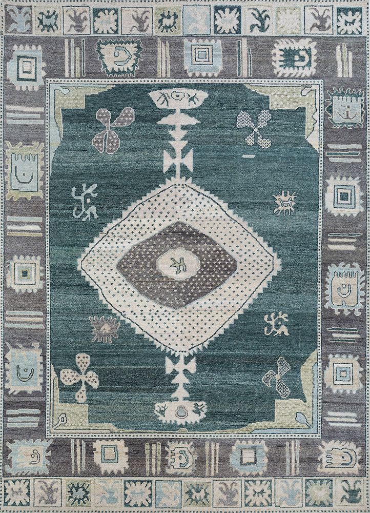 Thyme AKWL-1266, Teal Blue/Teal Blue by Jaipur Rugs