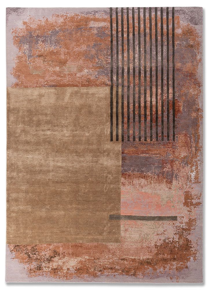 Aakar ESK-369(3D)0008, Mauve/Brandied Melon by Jaipur Rugs