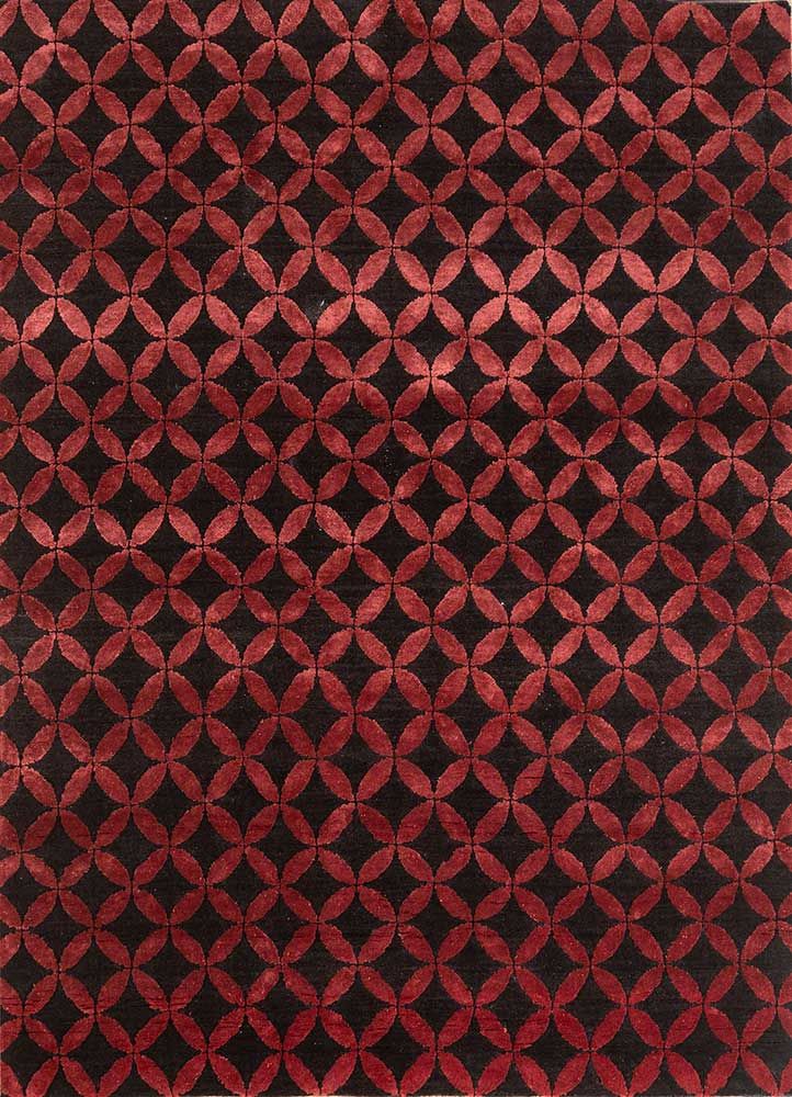 Aakar ESK-454, Caviar/Red by Jaipur Rugs