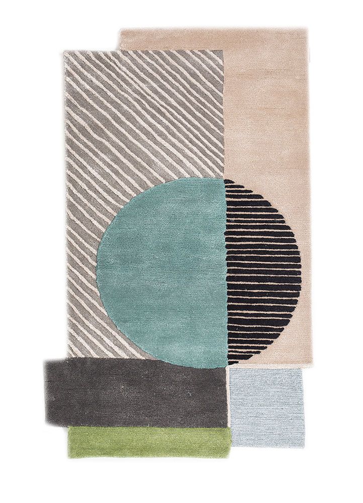 Come Around TNQ-1125, Oyster/Aruba Blue by Jaipur Rugs