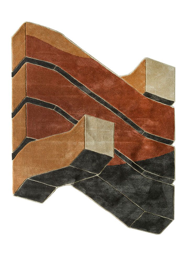 Archetype TOP-9506, Pumpkin/Black Olive by Jaipur Rugs