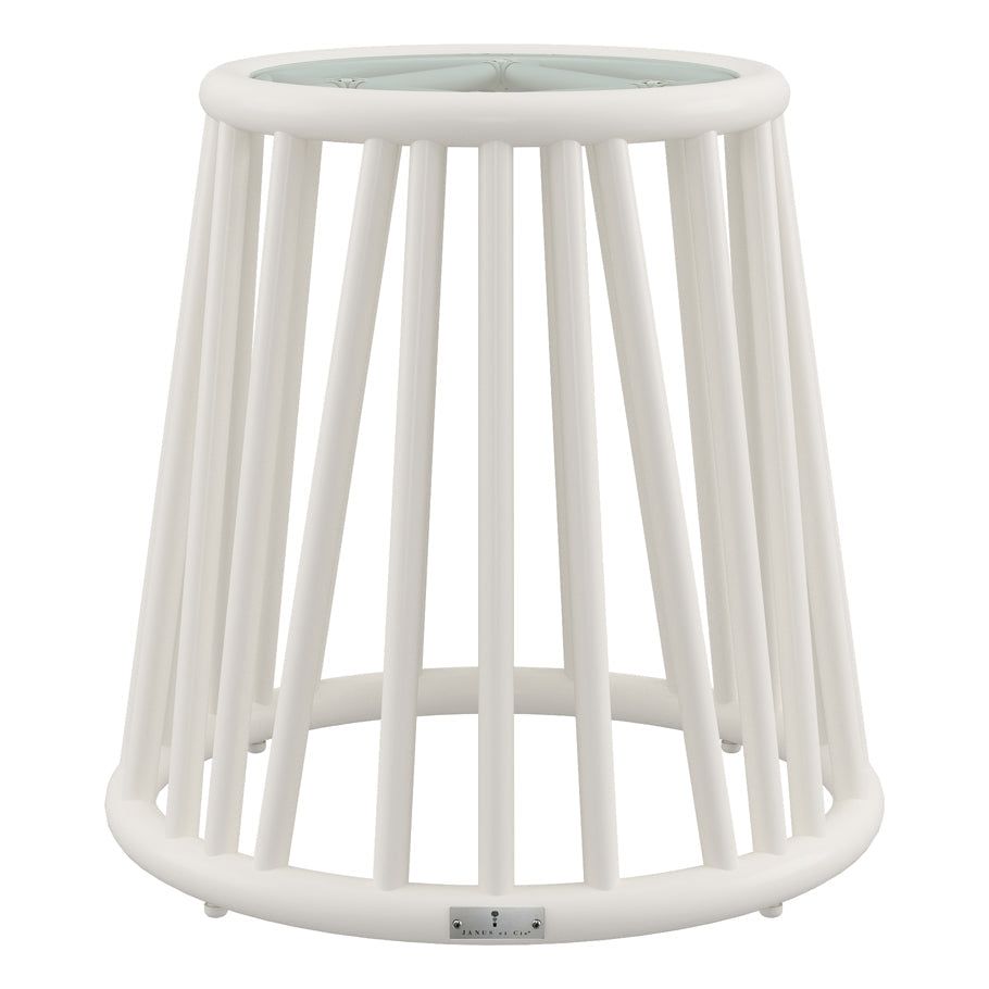 KYOTO ALU GLASS TOP SIDE TABLE ROUND 46 by JANUS et Cie