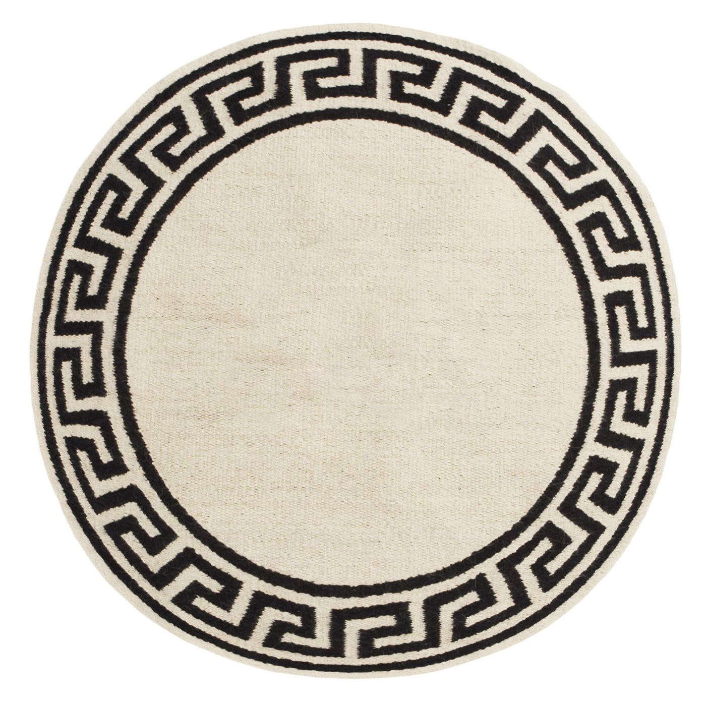 Greek Key Border Flatweave Round Rug by Jonathan Adler