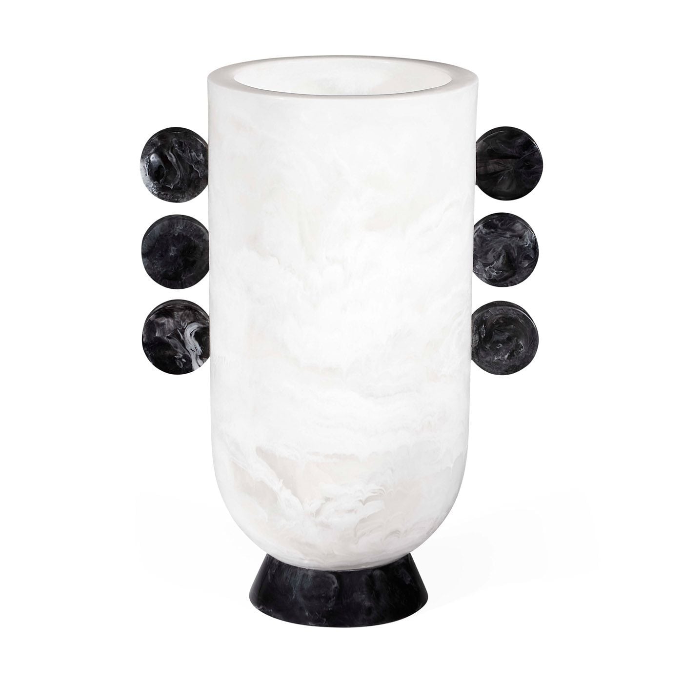 Como Black & White Disc Urn by Jonathan Adler